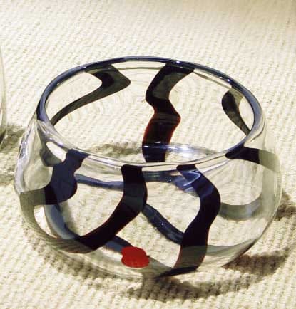Sentieri bowl centrotavola in vetro di Murano 2003 Denise Gemin